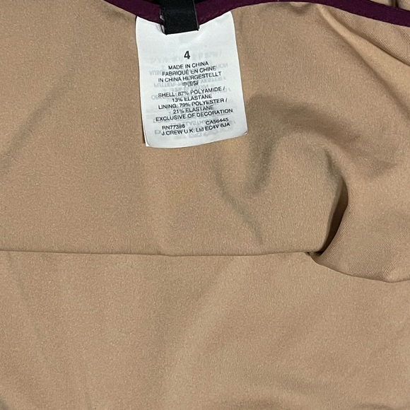 J. Crew Berry Plum Cutout Monokini One Piece Swimsuit. Size US 4 - Picture 6 of 9